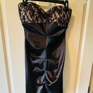 Elegant Black Satin Dress